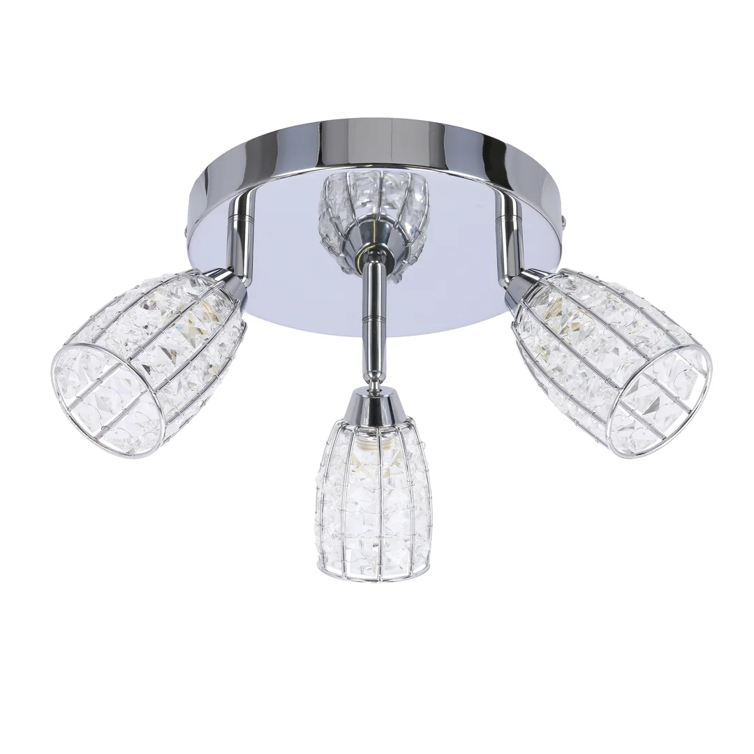 Shiba lampa sufitowa plafon chromowy 3x15w g9 klosz bezbarwny — zdjęcie 5