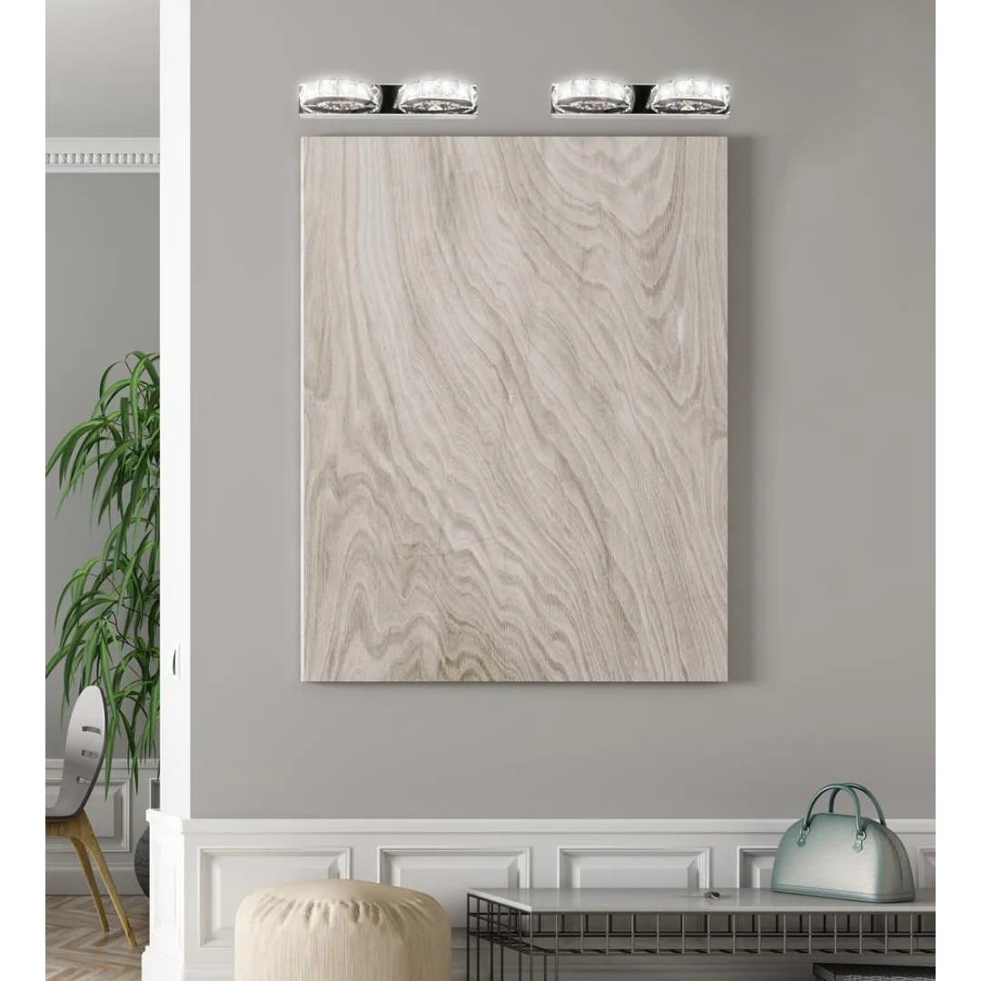 SHIPI LAMPA KINKIET 2X3W LED KRYSZTAŁKI STAL NIERDZEWNA — zdjęcie 2