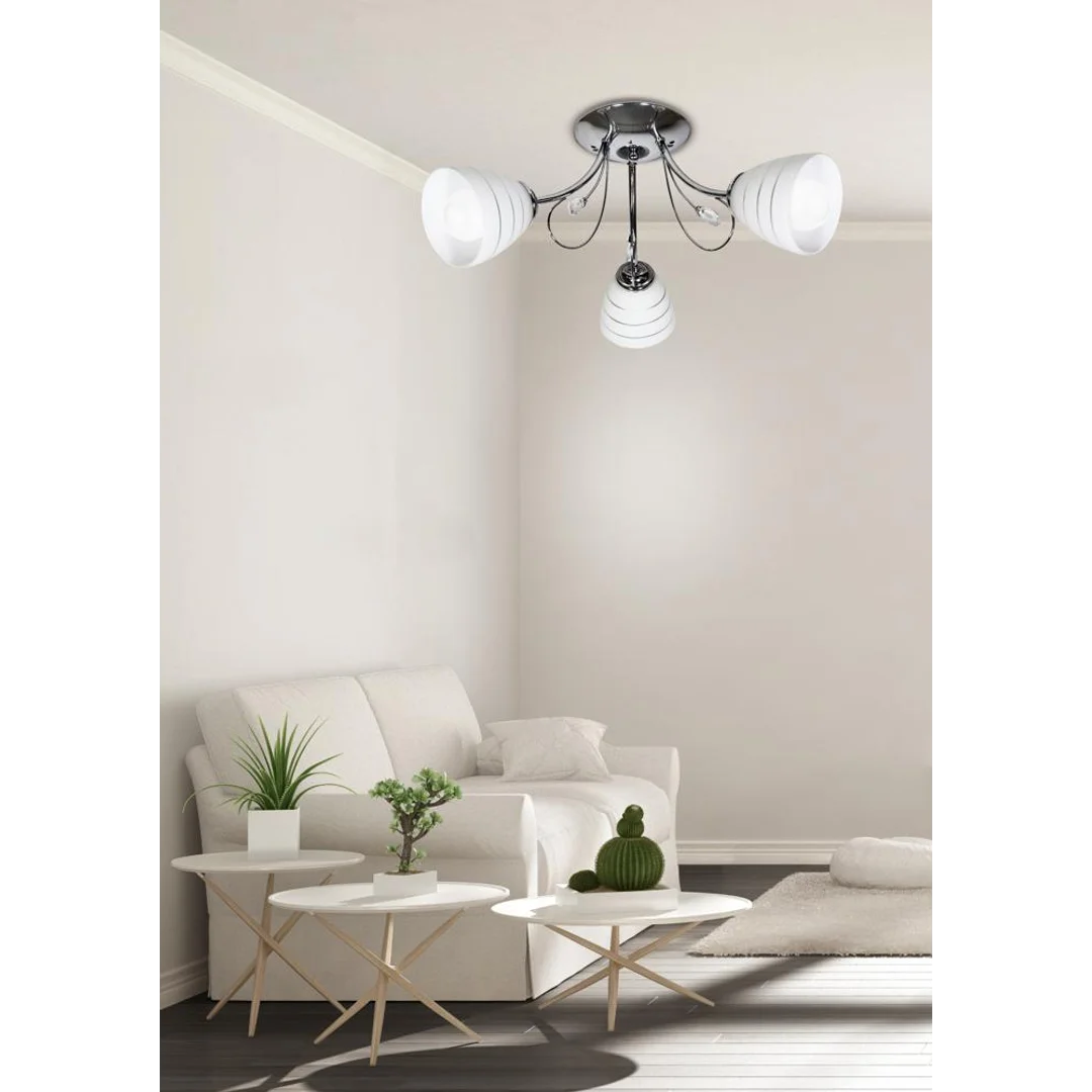 SIMPLI LAMPA WISZĄCA 3*40W E27 CHROM Z KRYSZTAŁKIEM+KLOSZ Z PASKIEM — zdjęcie 13