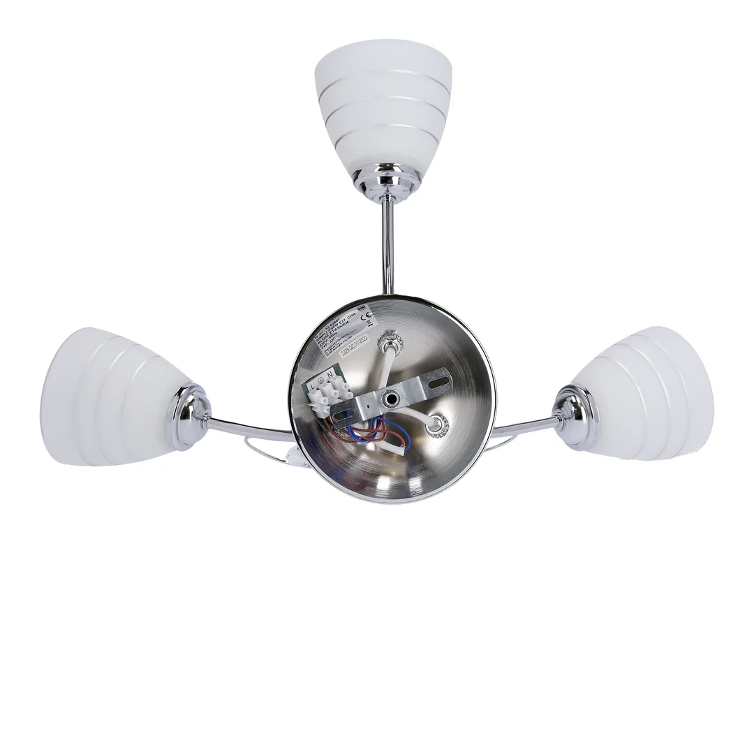 SIMPLI LAMPA WISZĄCA 3*40W E27 CHROM Z KRYSZTAŁKIEM+KLOSZ Z PASKIEM — zdjęcie 6