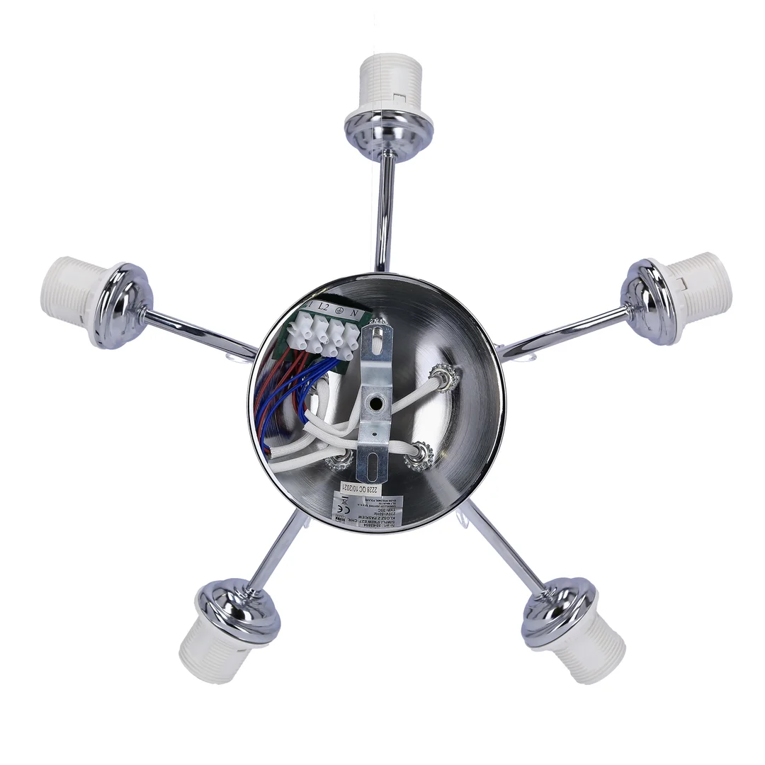 SIMPLI LAMPA WISZĄCA 5*40W E27 CHROM Z KRYSZTAŁKIEM+KLOSZ Z PASKIEM — zdjęcie 11