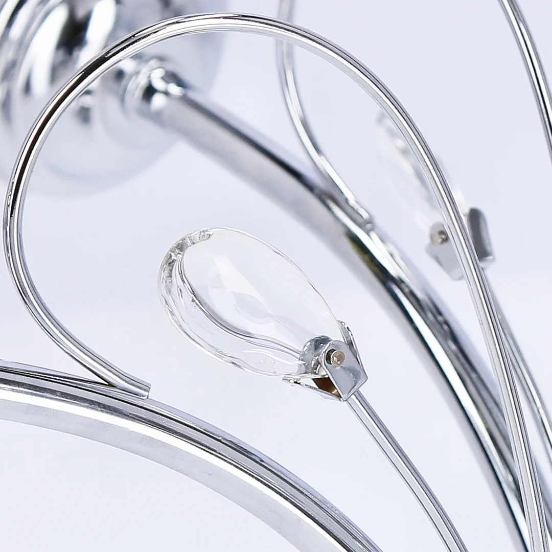 SIMPLI LAMPA WISZĄCA 5*40W E27 CHROM Z KRYSZTAŁKIEM+KLOSZ Z PASKIEM — zdjęcie 7