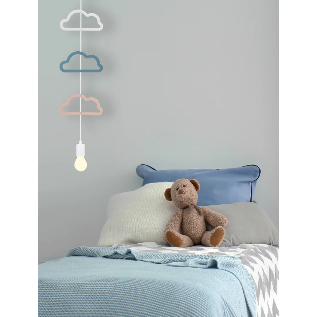 SINGLE CCC LAMPA WISZĄCA 1X20W E27 IQ KIDS RÓŻOWY+NIEBIESKI+BIAŁY — zdjęcie 2