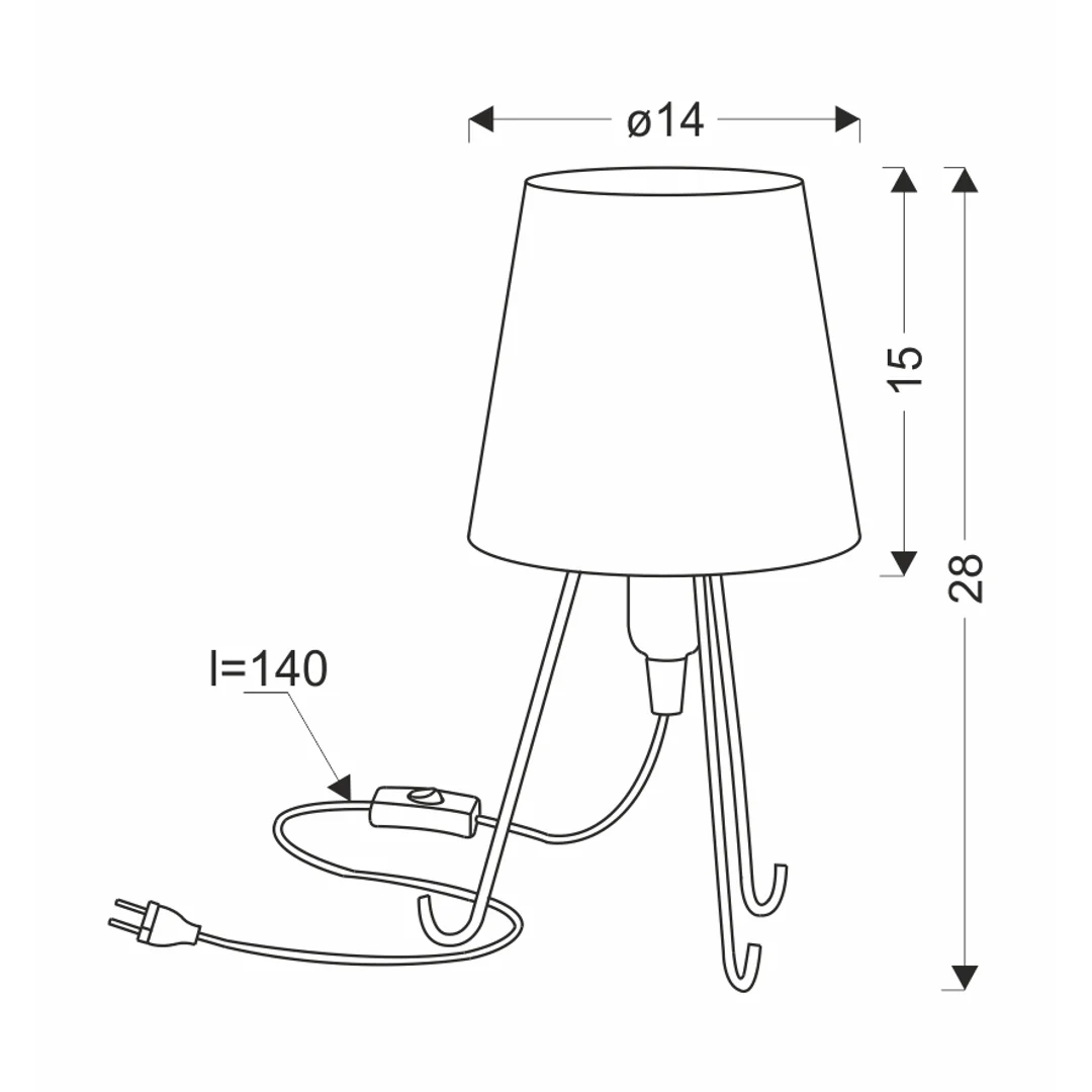 Smally lampa stołowa czarny 1x40 E14 abażur gala lazurowy — zdjęcie 2