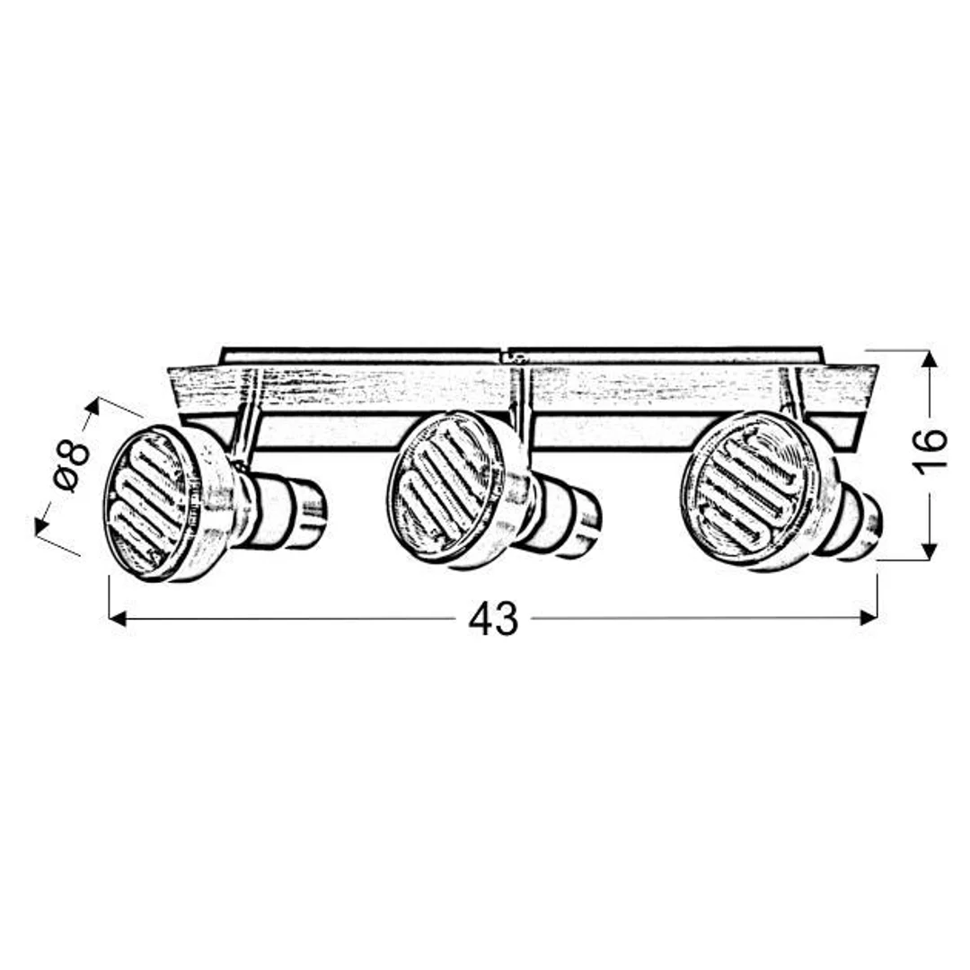 SORTHA 1 LAMPA SUFITOWA LISTWA 3X9W GX53 ENERGOOSZCZĘDNA — zdjęcie 2