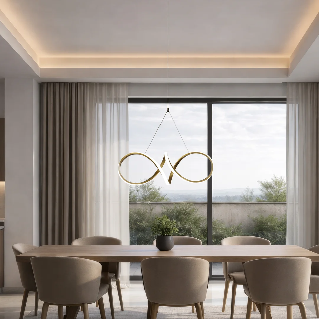 SPARK lampa wisząca złoty 32W LED 3000, 4000, 6000K osłonka biała — zdjęcie 2
