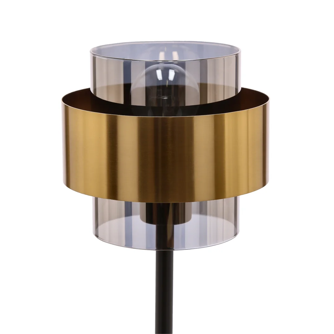 Spiega lampa stołowa czarny+mosiężny 1x60w e27 klosz dymiony — zdjęcie 3