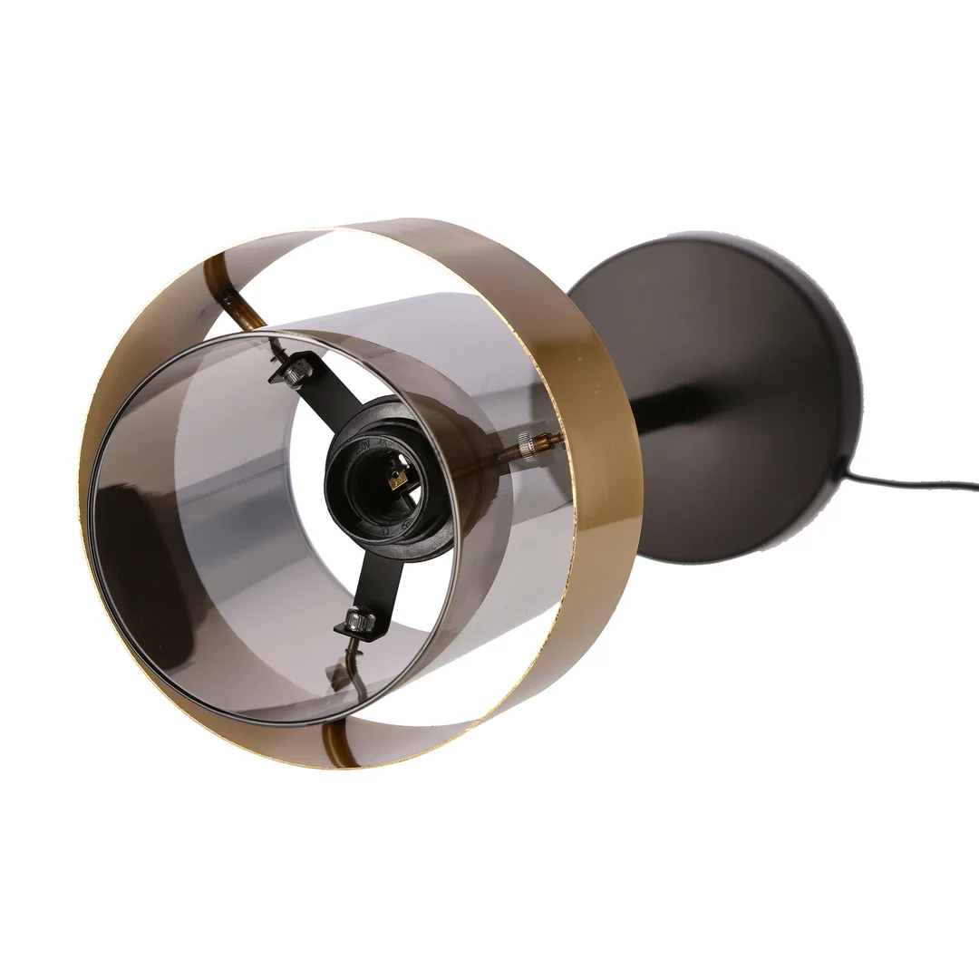 Spiega lampa stołowa czarny+mosiężny 1x60w e27 klosz dymiony — zdjęcie 6