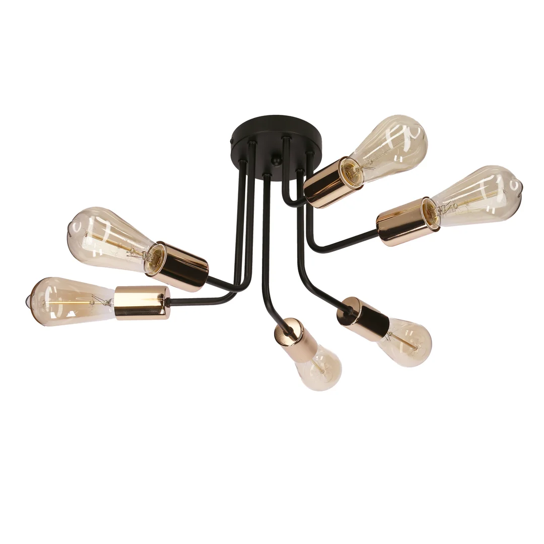 SPILL LAMPA WISZĄCA 6X60W E27 CZARNY — zdjęcie 3