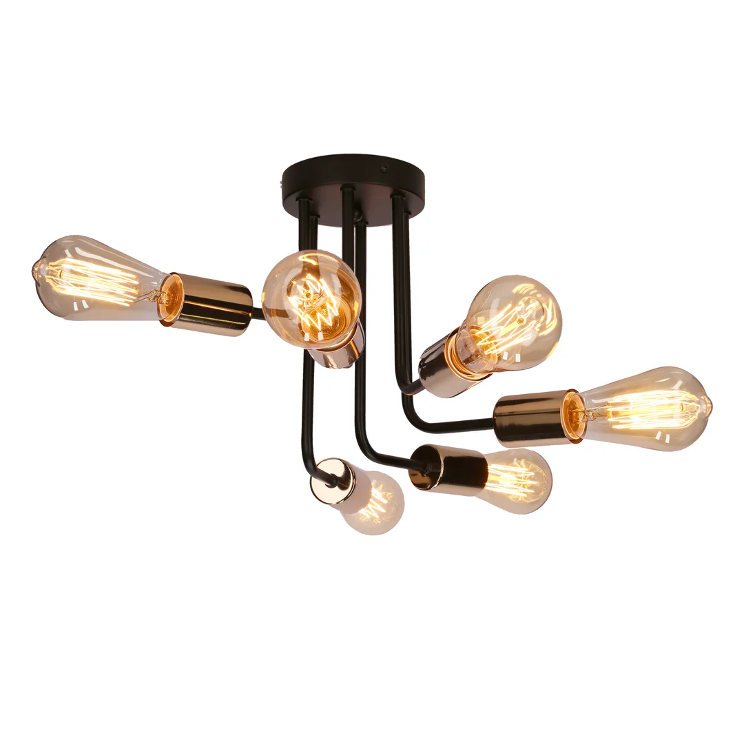 SPILL LAMPA WISZĄCA 6X60W E27 CZARNY — zdjęcie 4
