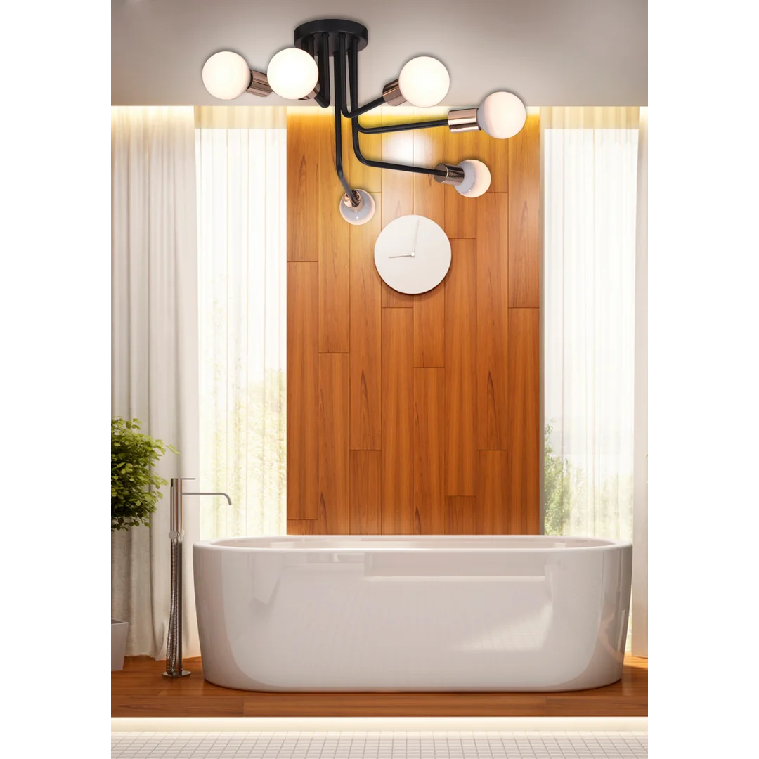 SPILL LAMPA WISZĄCA 6X60W E27 CZARNY — zdjęcie 6