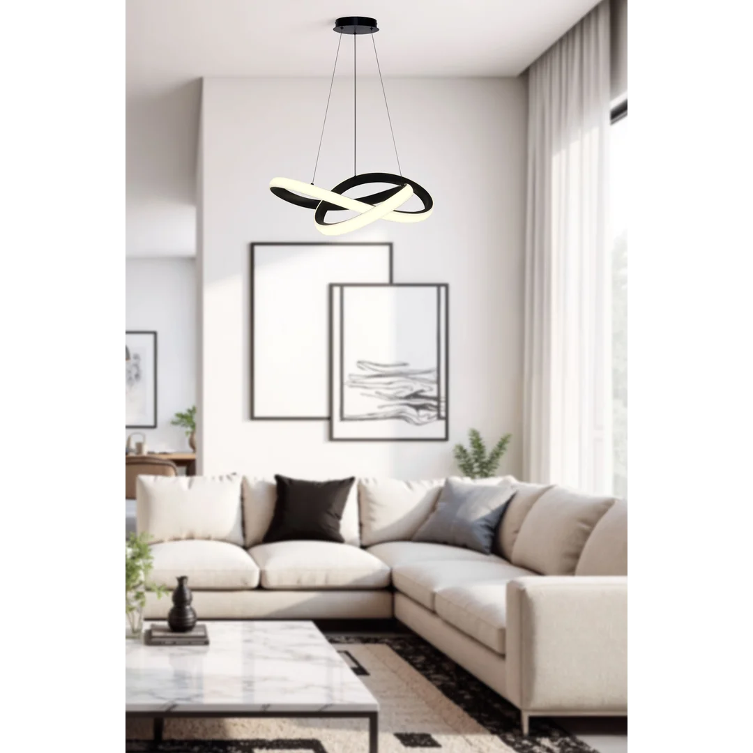 SPLOT lampa sufitowa czarny 32W LED 3000, 4000, 6000K osłonka biała — zdjęcie 2