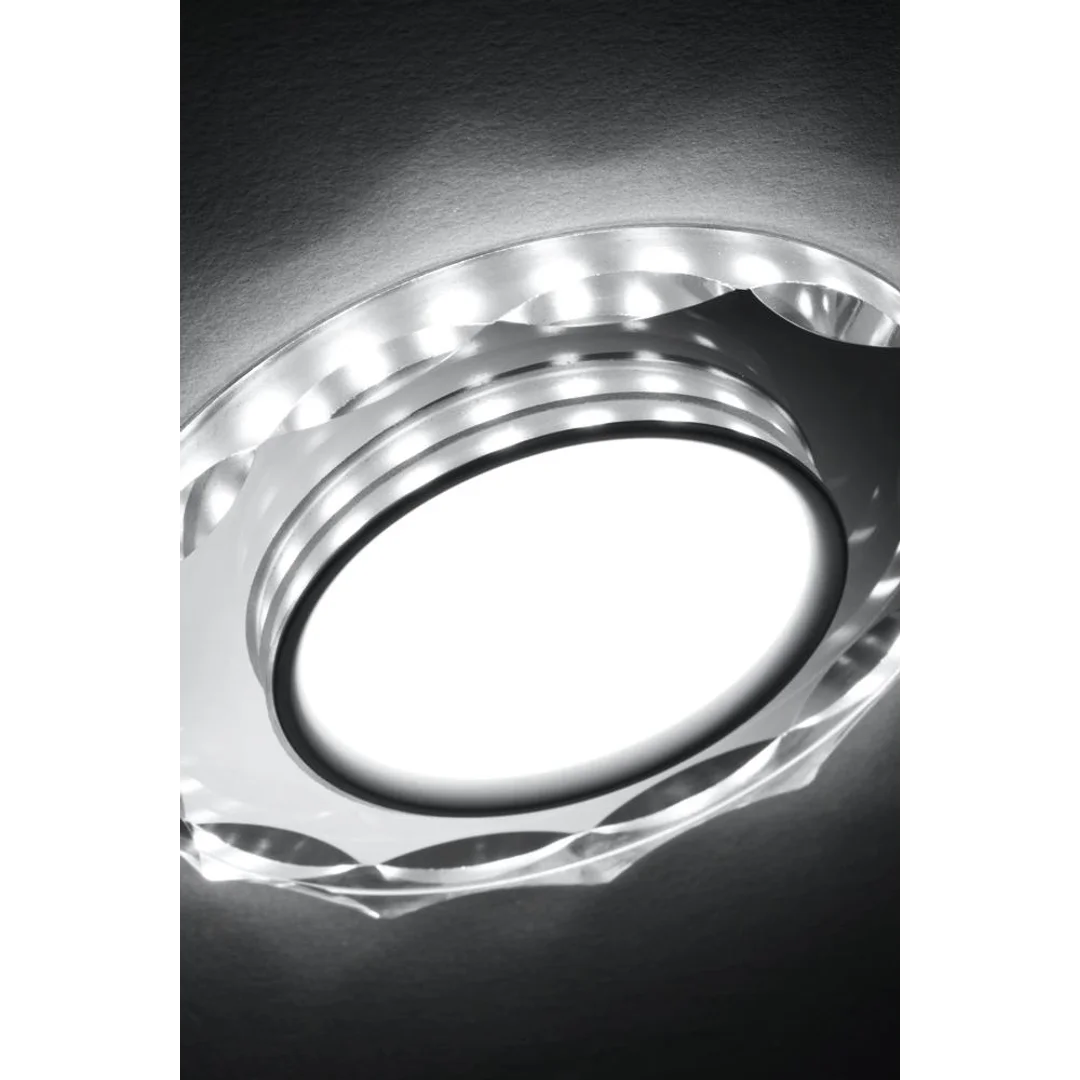 SSP-25 CH/TR+WH 8W LED 230V RING LED BIAŁY oczko sufitowe lampa sufitowa OKRĄGŁA SZLIF SZKŁO TRANSPARENTNE — zdjęcie 3