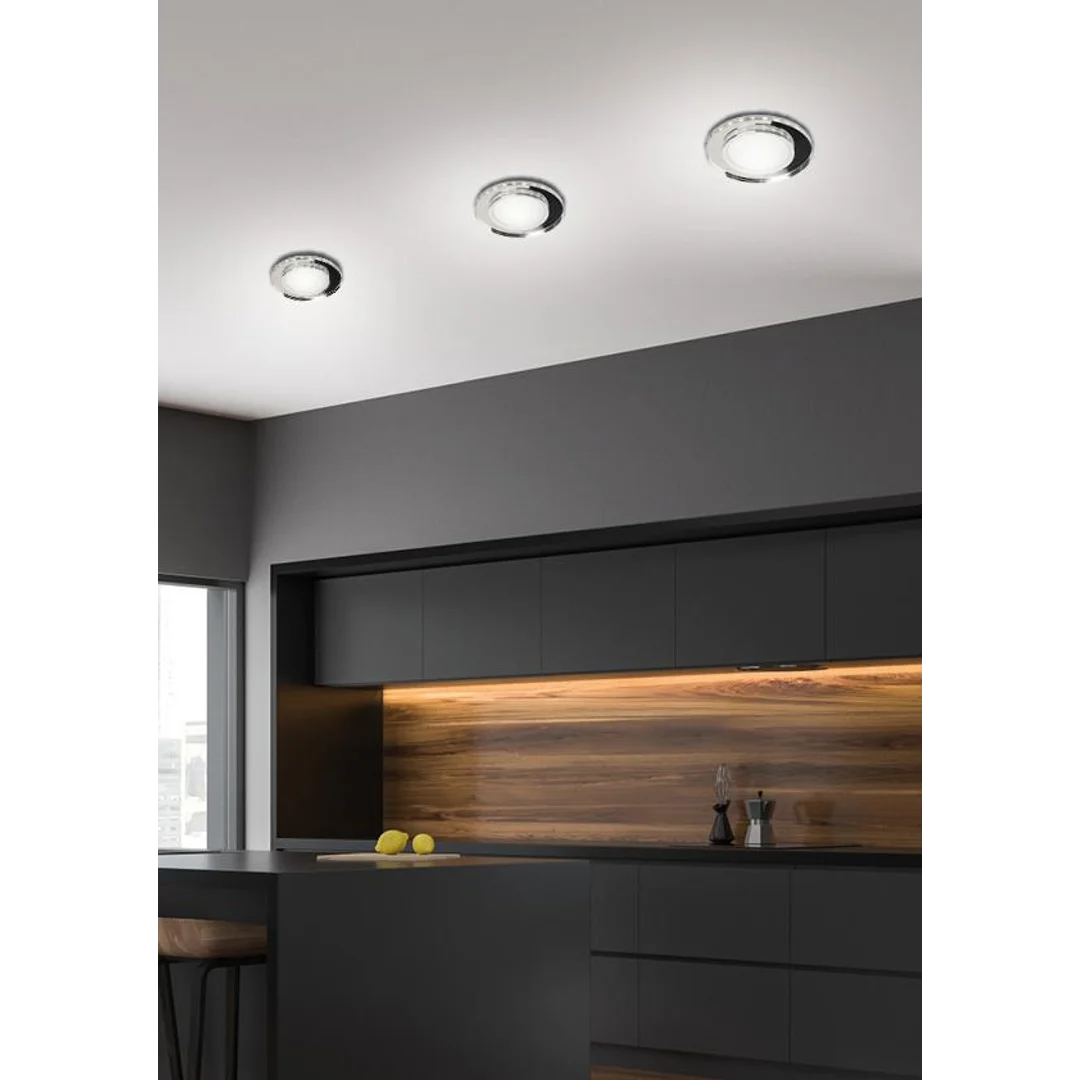 SSP-26 CH/TR+WH 10W LED 230V RING LED BIAŁY oczko sufitowe lampa sufitowa OKRĄGŁA SZLIF SZKŁO TRANSPARENTNE — zdjęcie 5