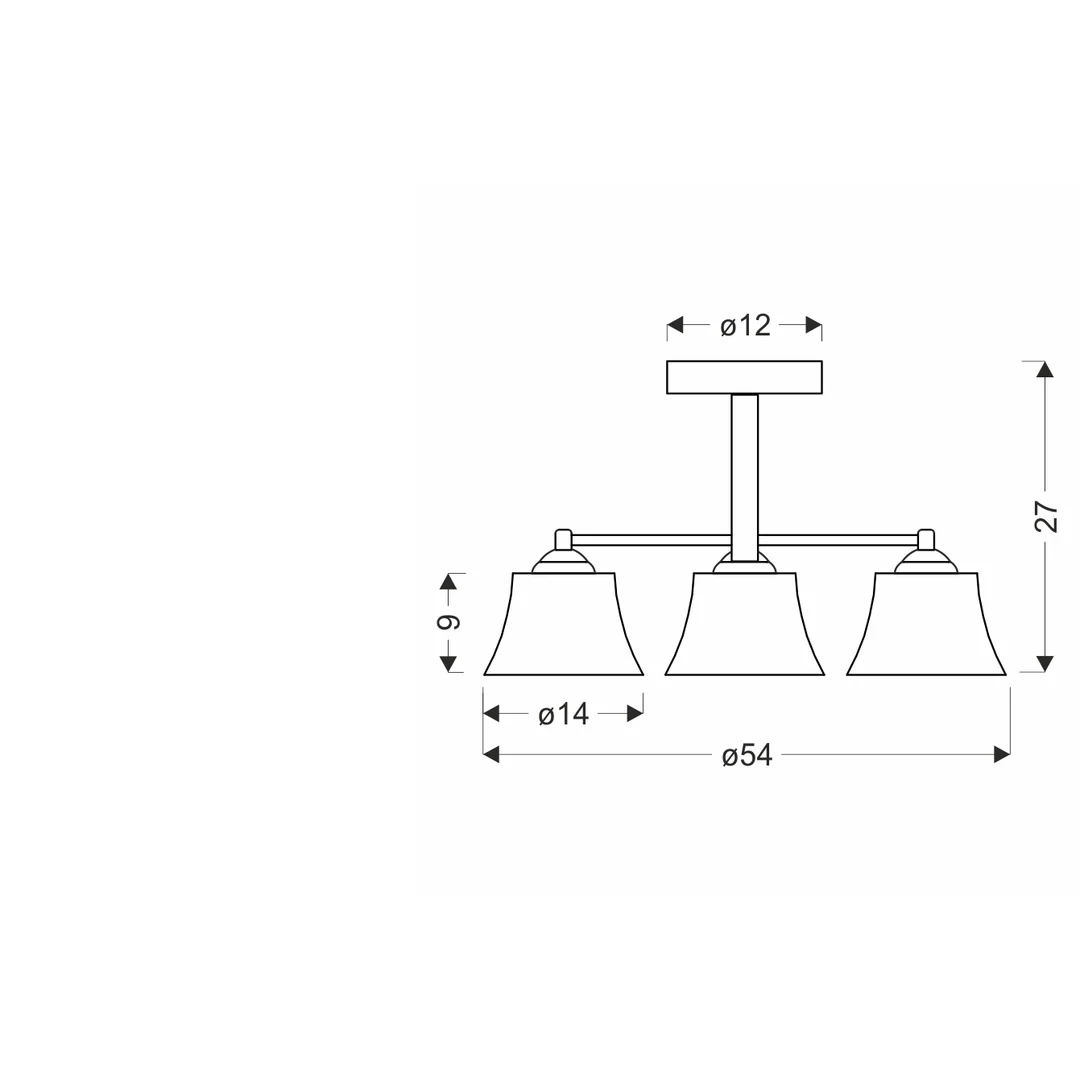 SUDAN lampa wisząca czarny 3x40W E27 klosz bezbarwny — zdjęcie 2