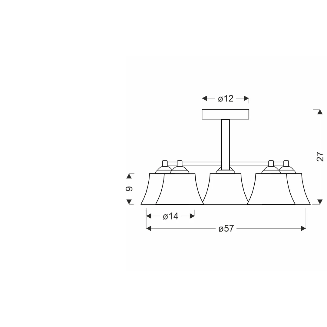 SUDAN lampa wisząca czarny 5x40W E27 klosz bezbarwny — zdjęcie 3