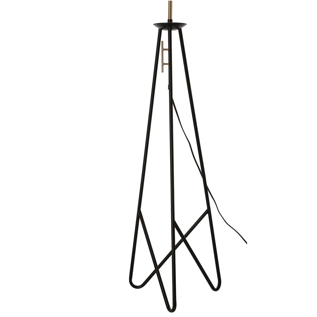 TAFLO LAMPA PODŁOGOWA CZARNO ZŁOTA 1X60W E27 ABAŻUR BIAŁY — zdjęcie 11