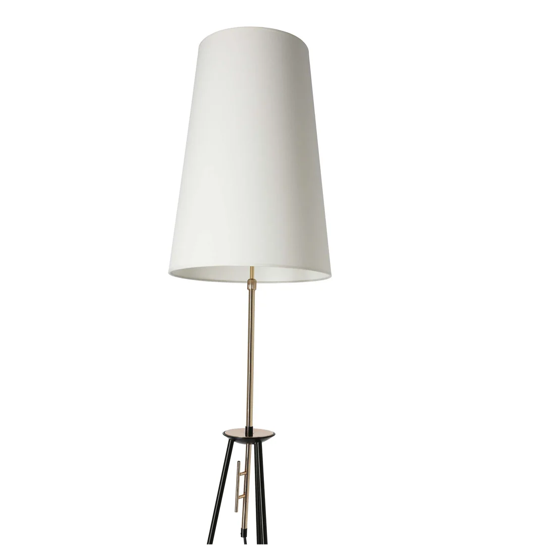 TAFLO LAMPA PODŁOGOWA CZARNO ZŁOTA 1X60W E27 ABAŻUR BIAŁY — zdjęcie 3