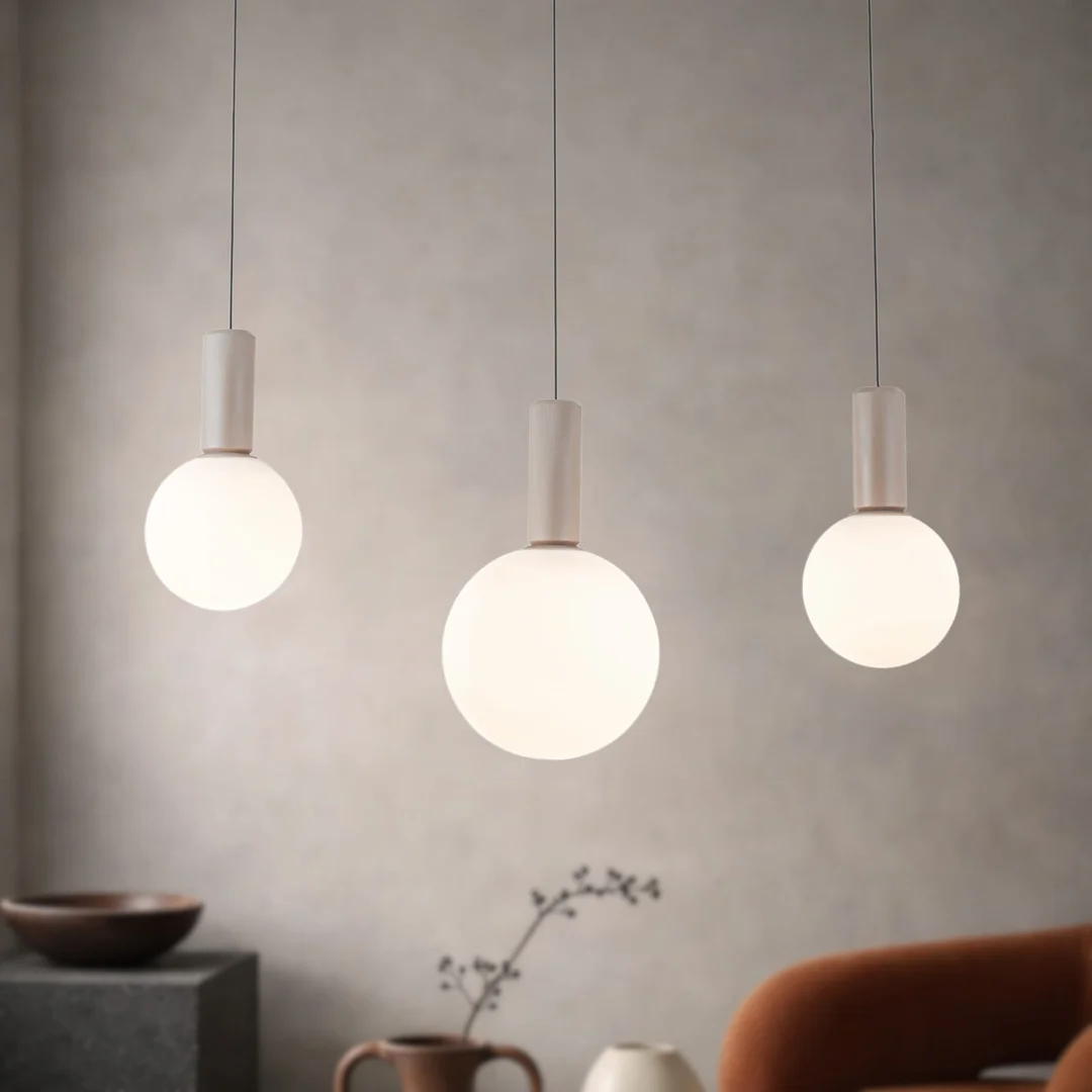 TESTA lampa wisząca beżowy 3x10W G9 klosz biały — zdjęcie 2