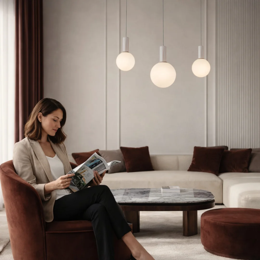 TESTA lampa wisząca beżowy 3x10W G9 klosz biały — zdjęcie 4
