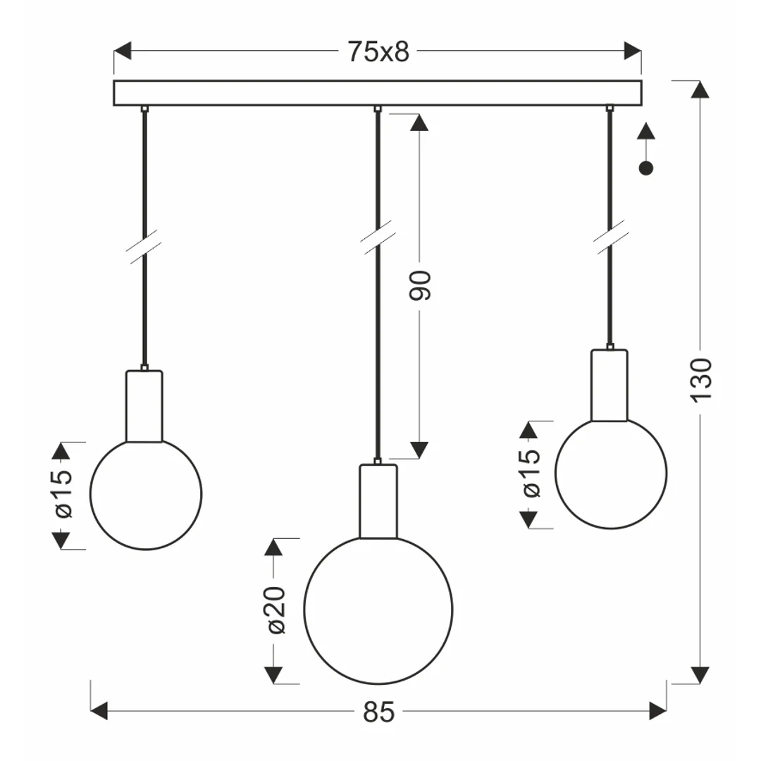 TESTA lampa wisząca beżowy 3x10W G9 klosz biały — zdjęcie 5