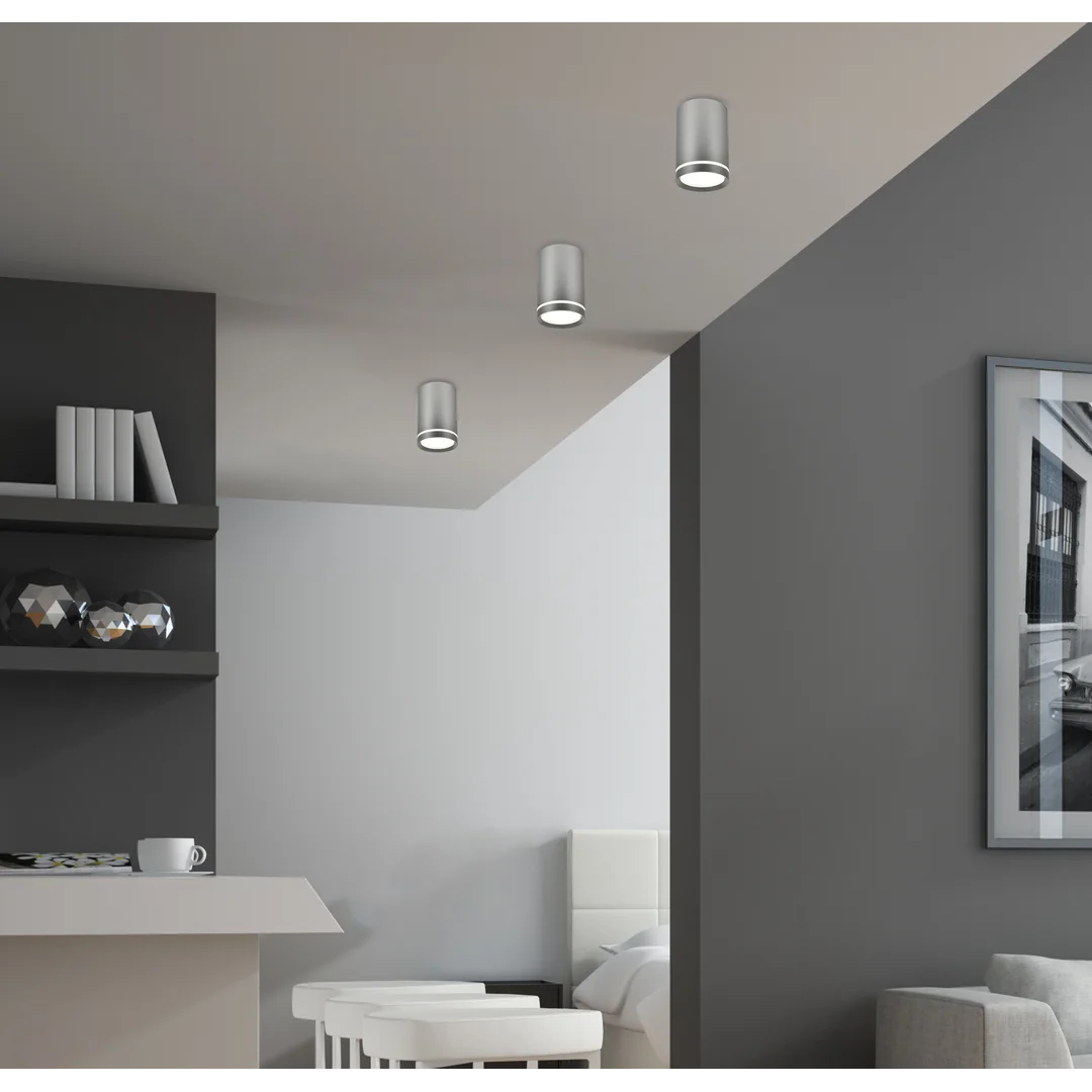 TUBA LAMPA SUFITOWA 1X15W GU10 6,8/10 SREBRNY MATOWY — zdjęcie 2