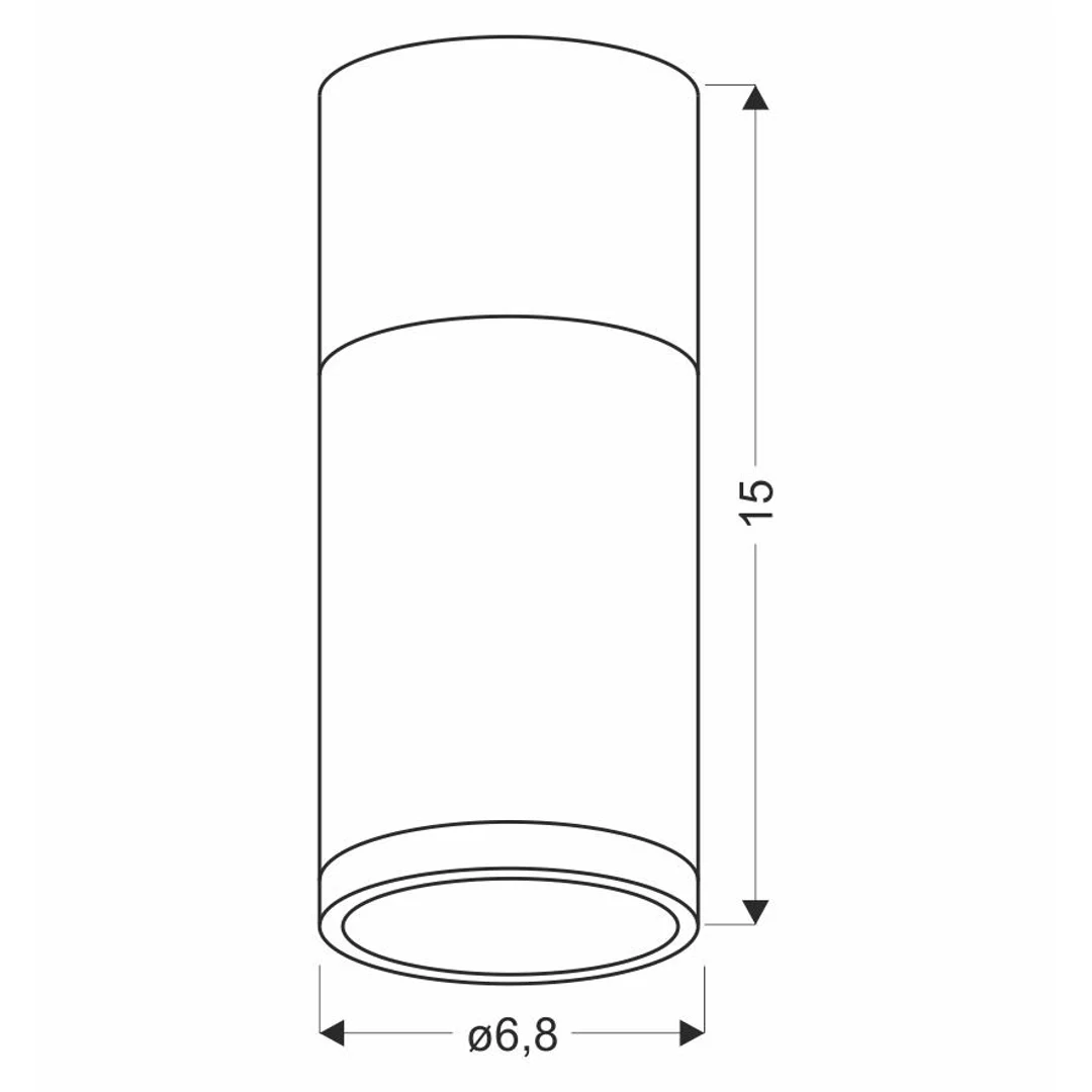 TUBA LAMPA SUFITOWA 1X15W GU10 6,8/15 SZARY+DREWNO — zdjęcie 4