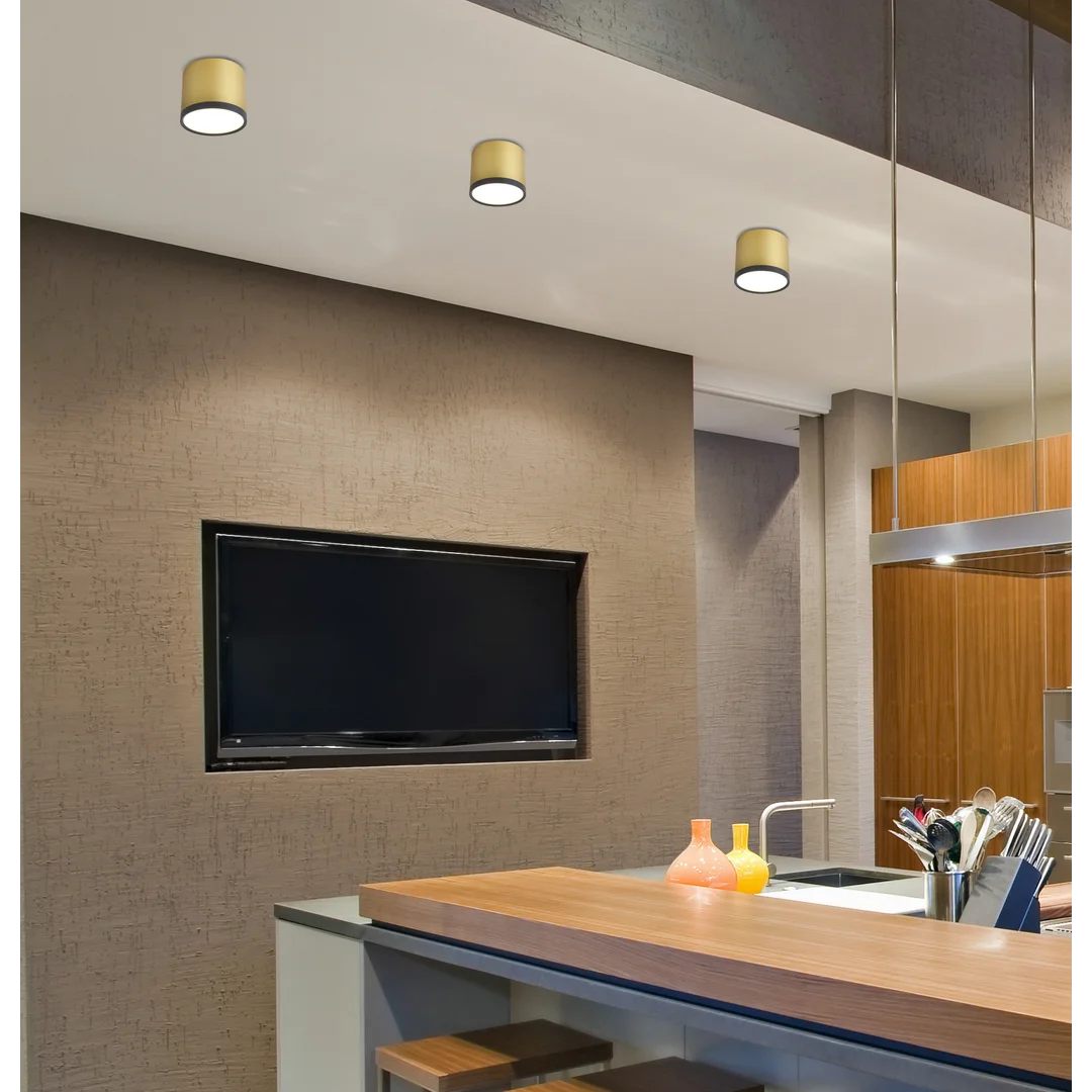 TUBA LAMPA SUFITOWA 9W LED 8,8/7,5 CZARNY+ZŁOTY MAT 4000K — zdjęcie 4