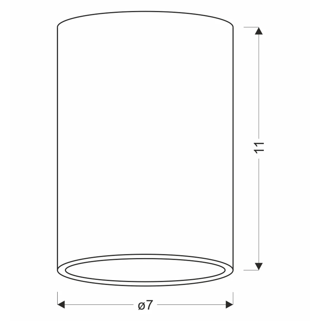 TUBA LAMPA SUFITOWA CZARNY 1X15W GU10 ODBŁ. ZŁOTY ŚR. 7 CM — zdjęcie 2