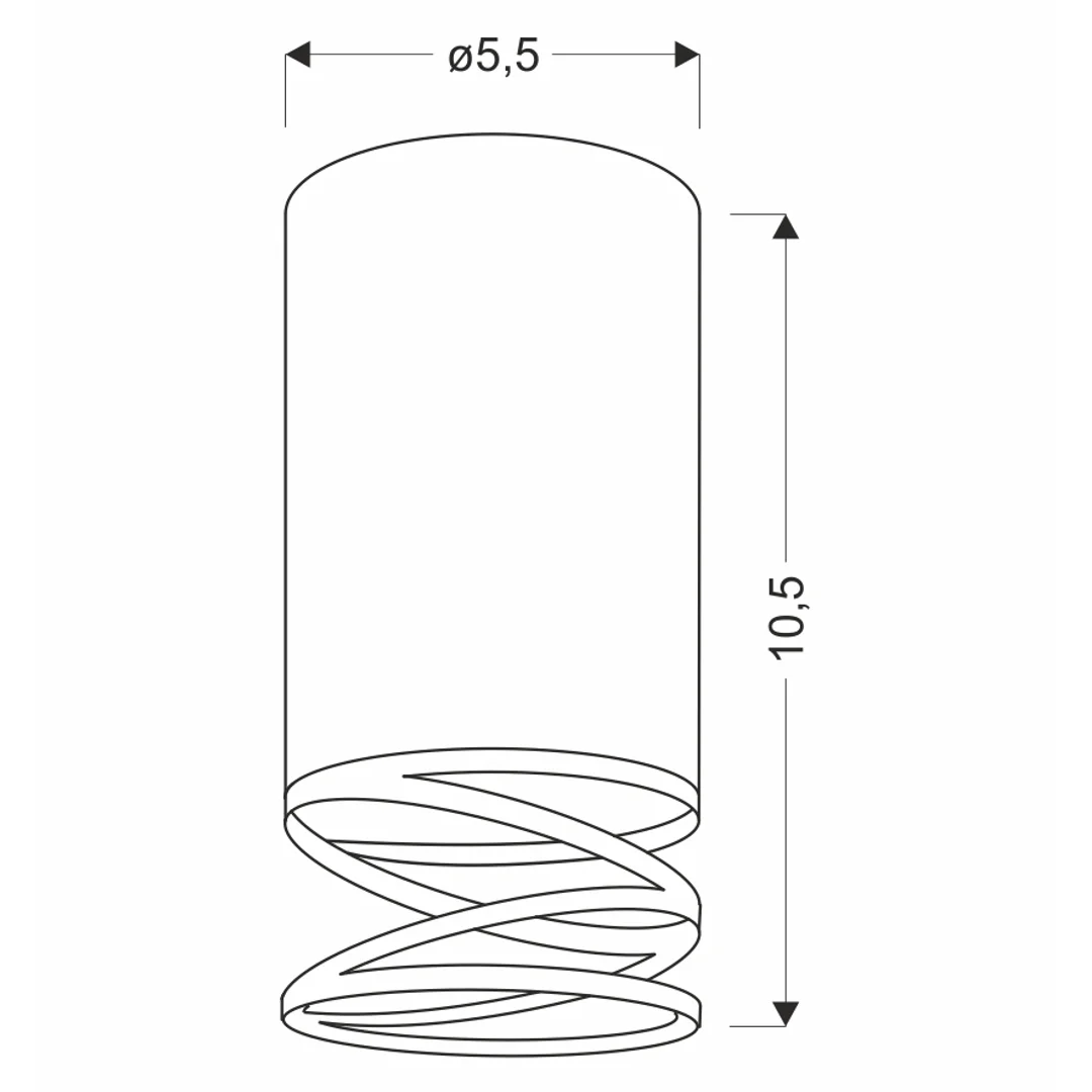 TUBA LAMPA SUFITOWA CZARNY 1X15W GU10 ŚR. 5,5 CM — zdjęcie 2
