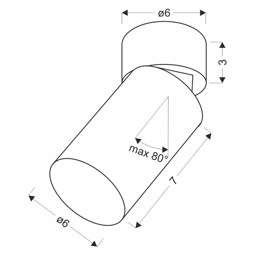 Tuba lampa sufitowa z reg. przegubem patynowy 1x15W GU10 6/12 — zdjęcie 2