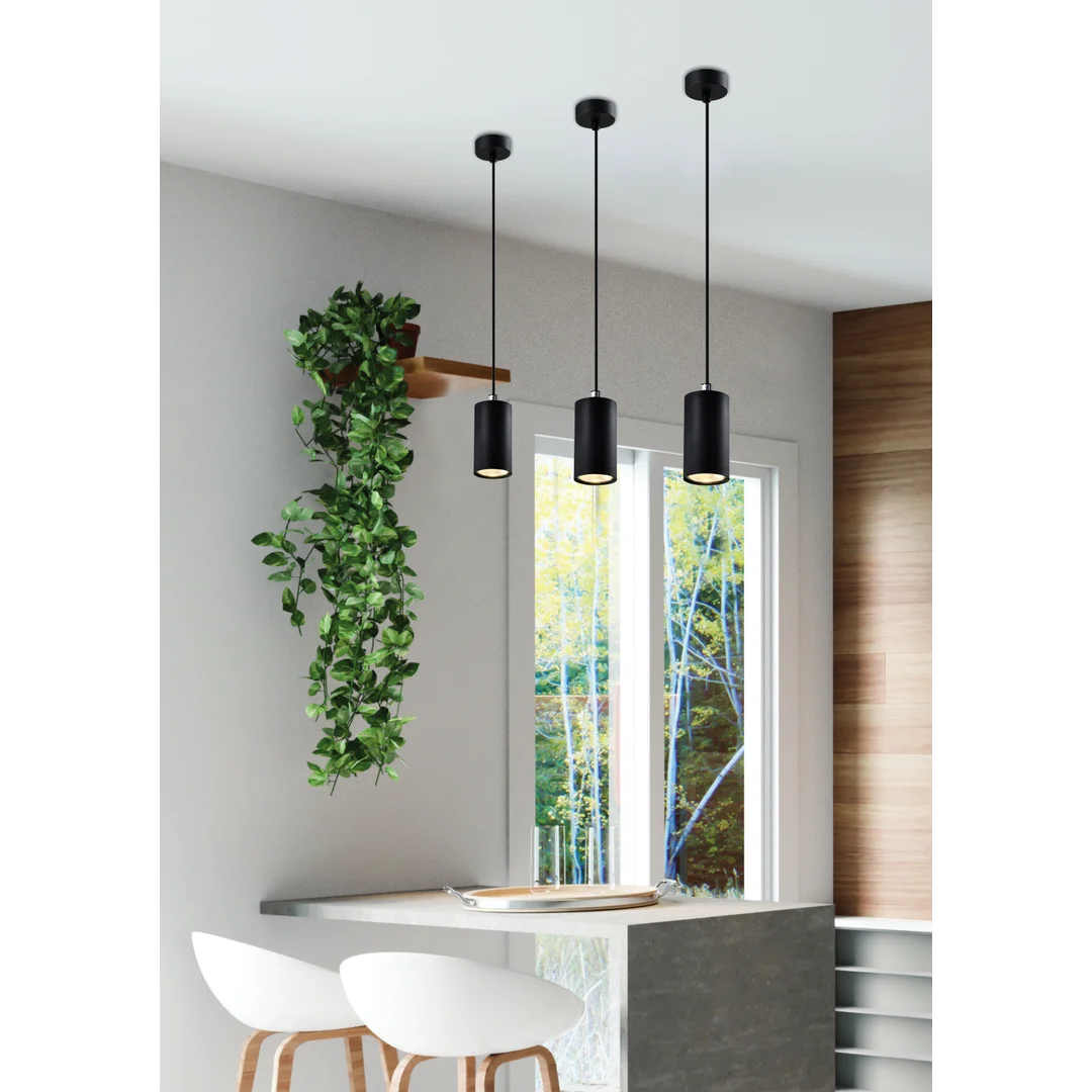 Tubo lampa wisząca czarny 1x25w gu10 klosz 10cm czarny — zdjęcie 2