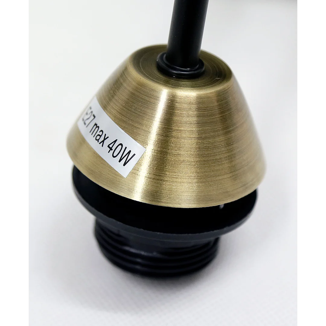 Unica lampa sufitowa czarny+złoty 5x40w e27 klosz dymiony — zdjęcie 6