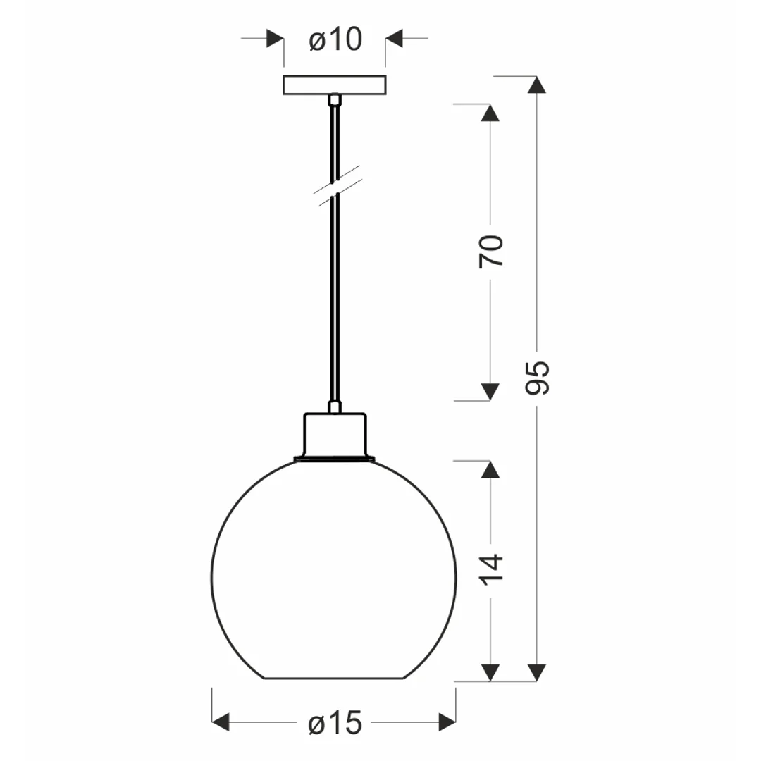 VALOR lampa wisząca czarny +złoty 1x40W E27 klosz bursztynowy — zdjęcie 2