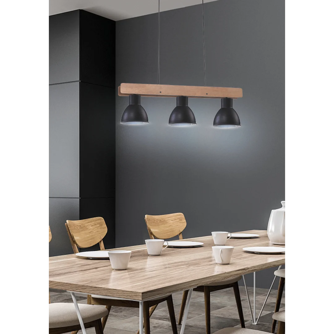 VARIO LAMPA WISZĄCA 3X60W E27 CZARNY — zdjęcie 2