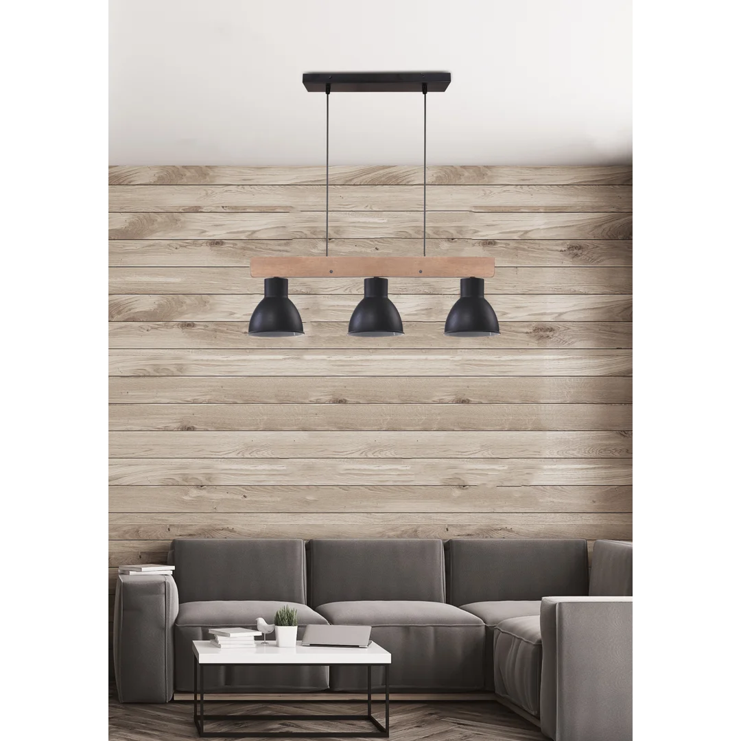 VARIO LAMPA WISZĄCA 3X60W E27 CZARNY — zdjęcie 12