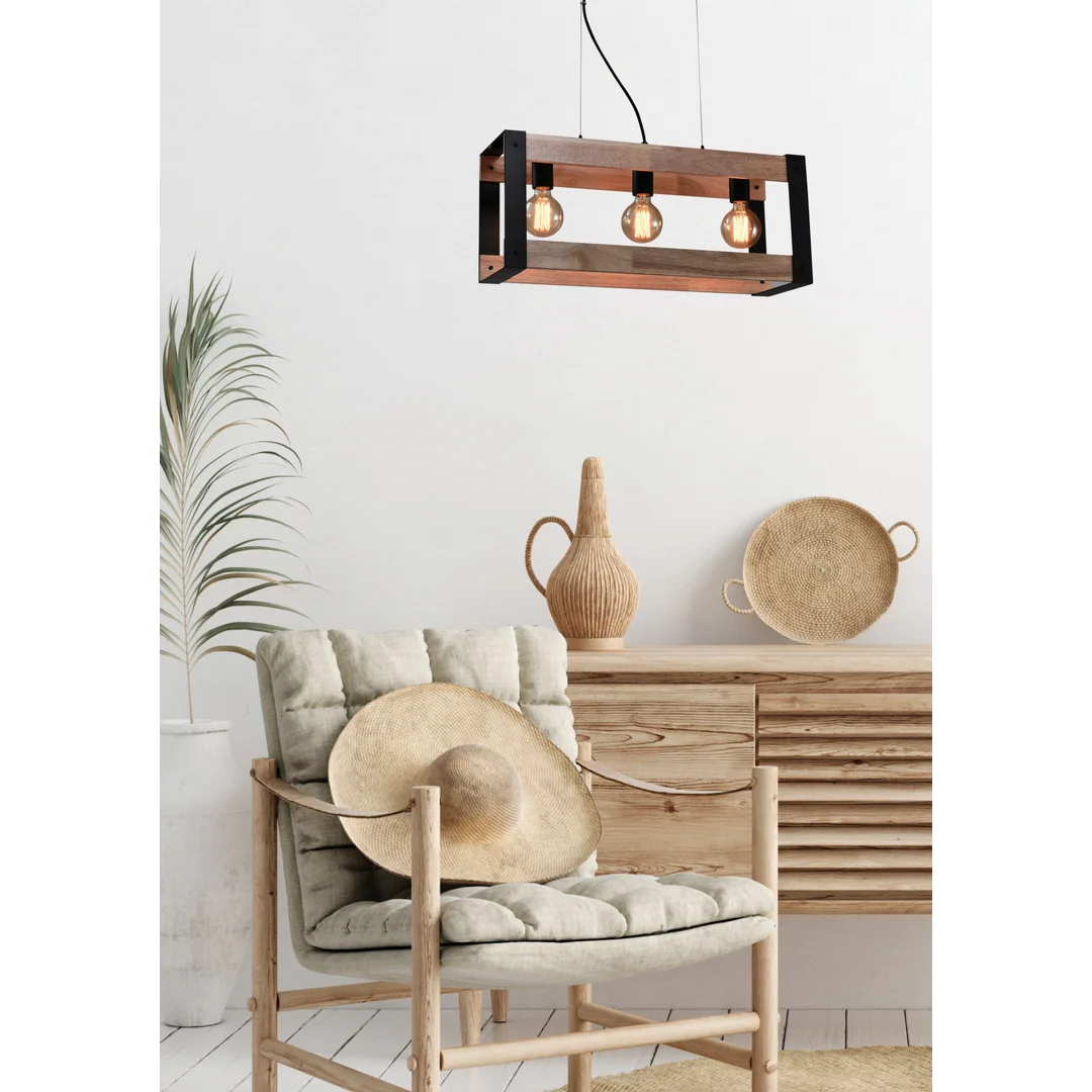 Varna lampa wisząca czarny 3x40w e27 klosz czarny — zdjęcie 2