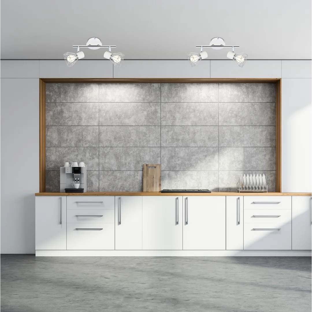 VERVE LAMPA SUFITOWA LISTWA 2X40W E14 BIAŁY ABAŻUR CHROM — zdjęcie 12