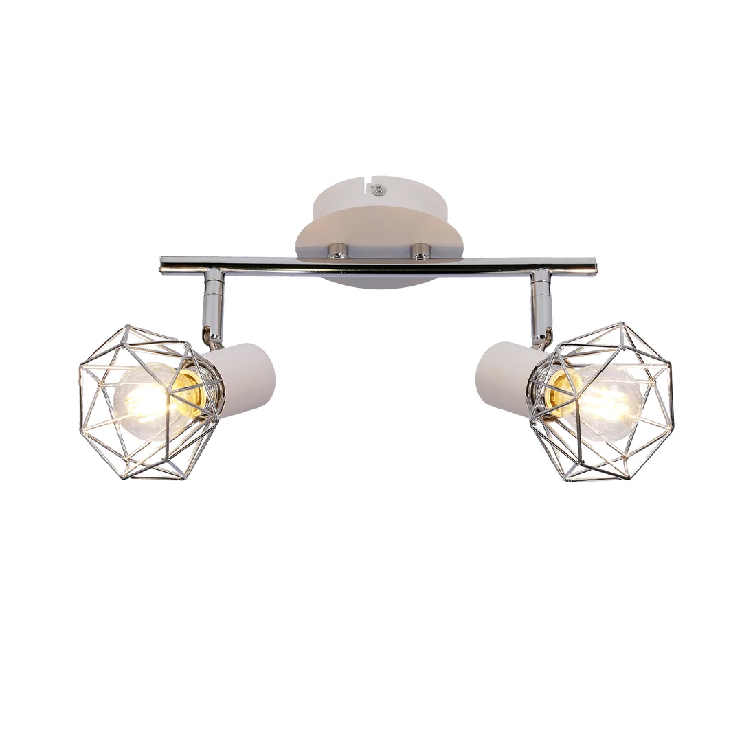 VERVE LAMPA SUFITOWA LISTWA 2X40W E14 BIAŁY ABAŻUR CHROM — zdjęcie 5