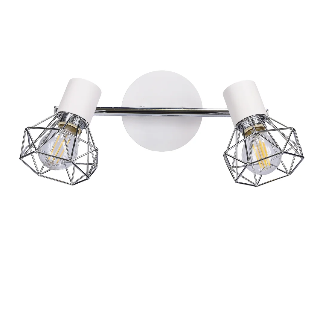 VERVE LAMPA SUFITOWA LISTWA 2X40W E14 BIAŁY ABAŻUR CHROM — zdjęcie 7