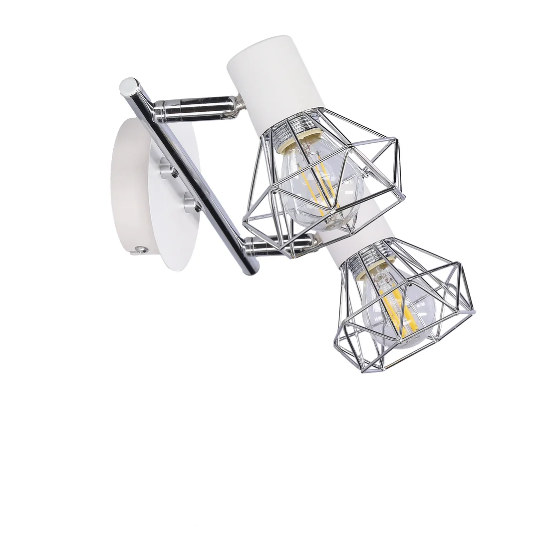 VERVE LAMPA SUFITOWA LISTWA 2X40W E14 BIAŁY ABAŻUR CHROM — zdjęcie 8
