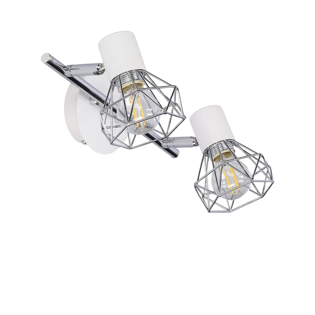 VERVE LAMPA SUFITOWA LISTWA 2X40W E14 BIAŁY ABAŻUR CHROM — zdjęcie 9