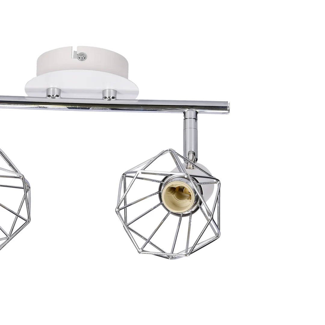 VERVE LAMPA SUFITOWA LISTWA 2X40W E14 BIAŁY ABAŻUR CHROM — zdjęcie 10