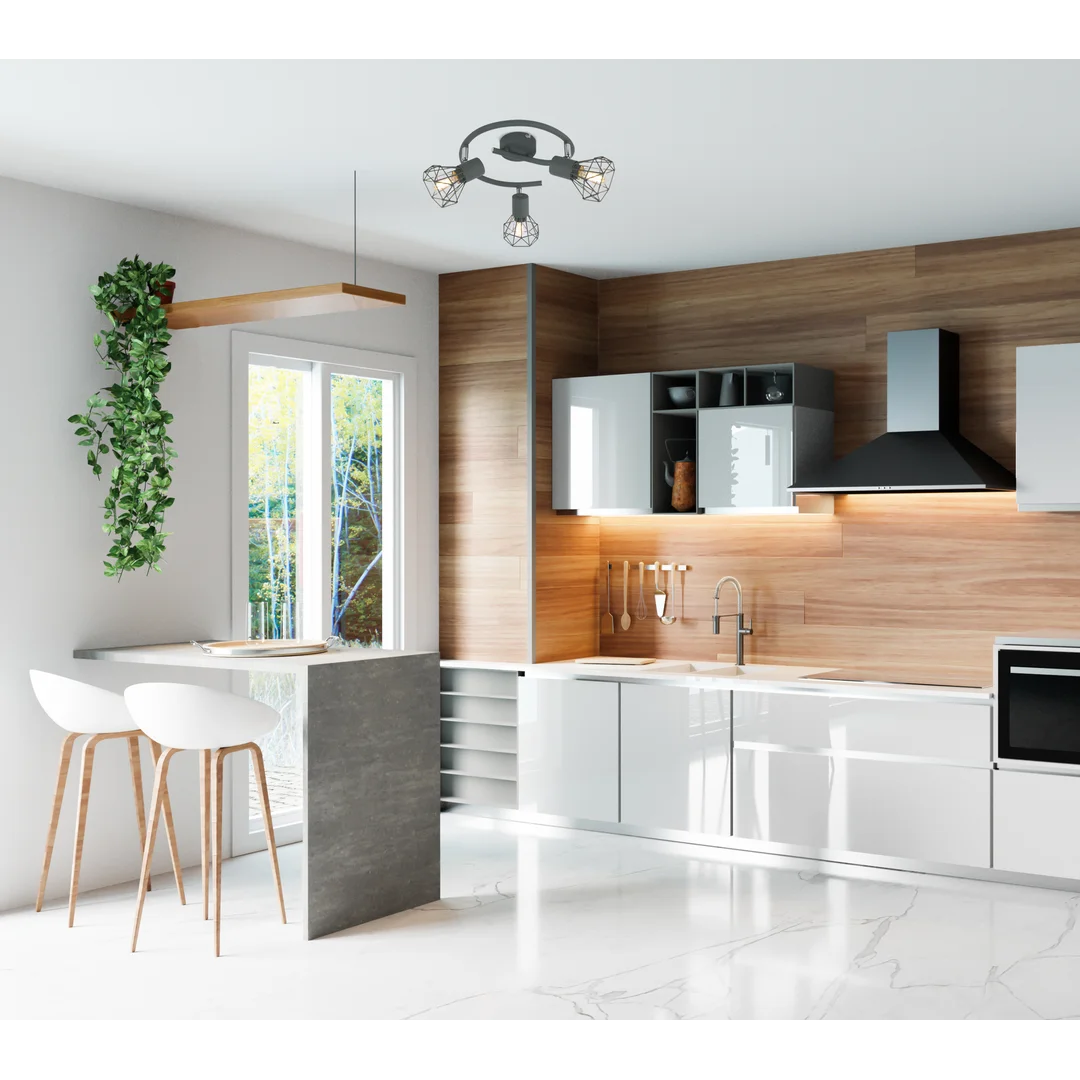 VERVE LAMPA SUFITOWA SPIRALA 3X40W E14 MATOWY SZARY — zdjęcie 3