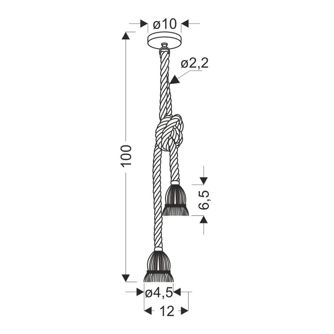 Videa lampa wisząca czarny+beżowy 2x40W E27 — zdjęcie 2