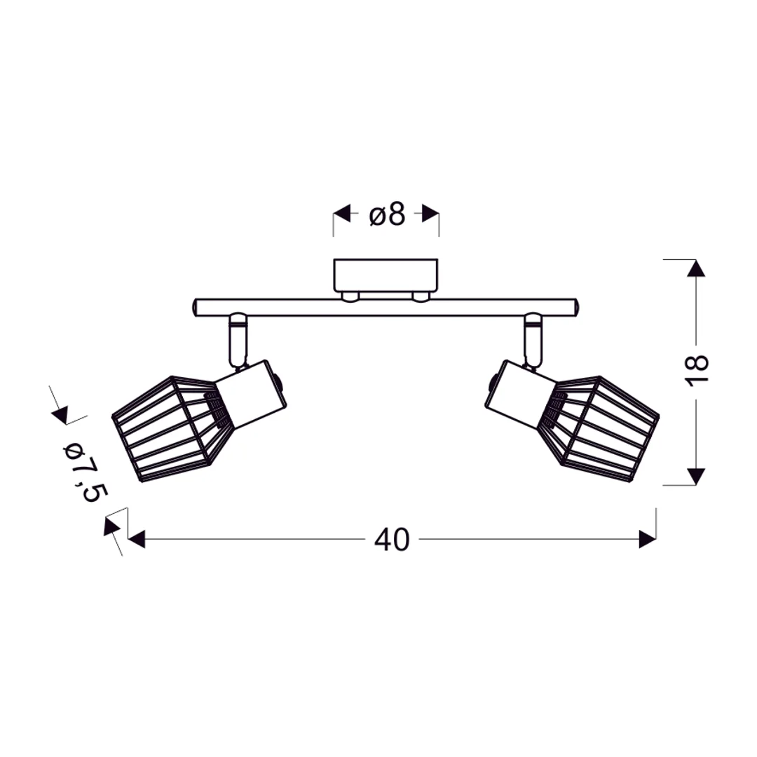 VIKING LAMPA SUFITOWA LISTWA 2X40W E14 SZARY — zdjęcie 4