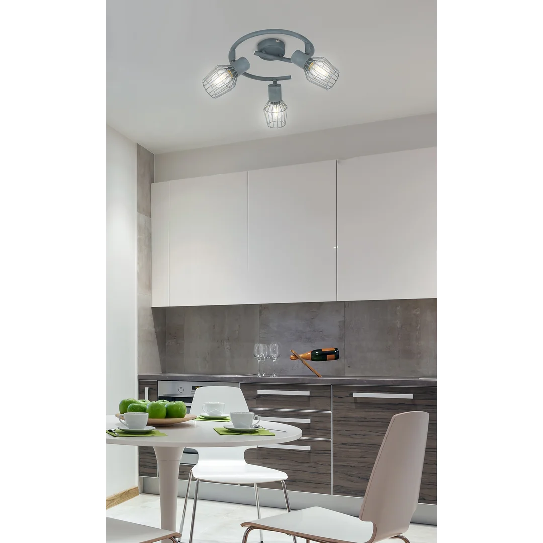 VIKING LAMPA SUFITOWA SPIRALA 3X40W E14 SZARY — zdjęcie 3