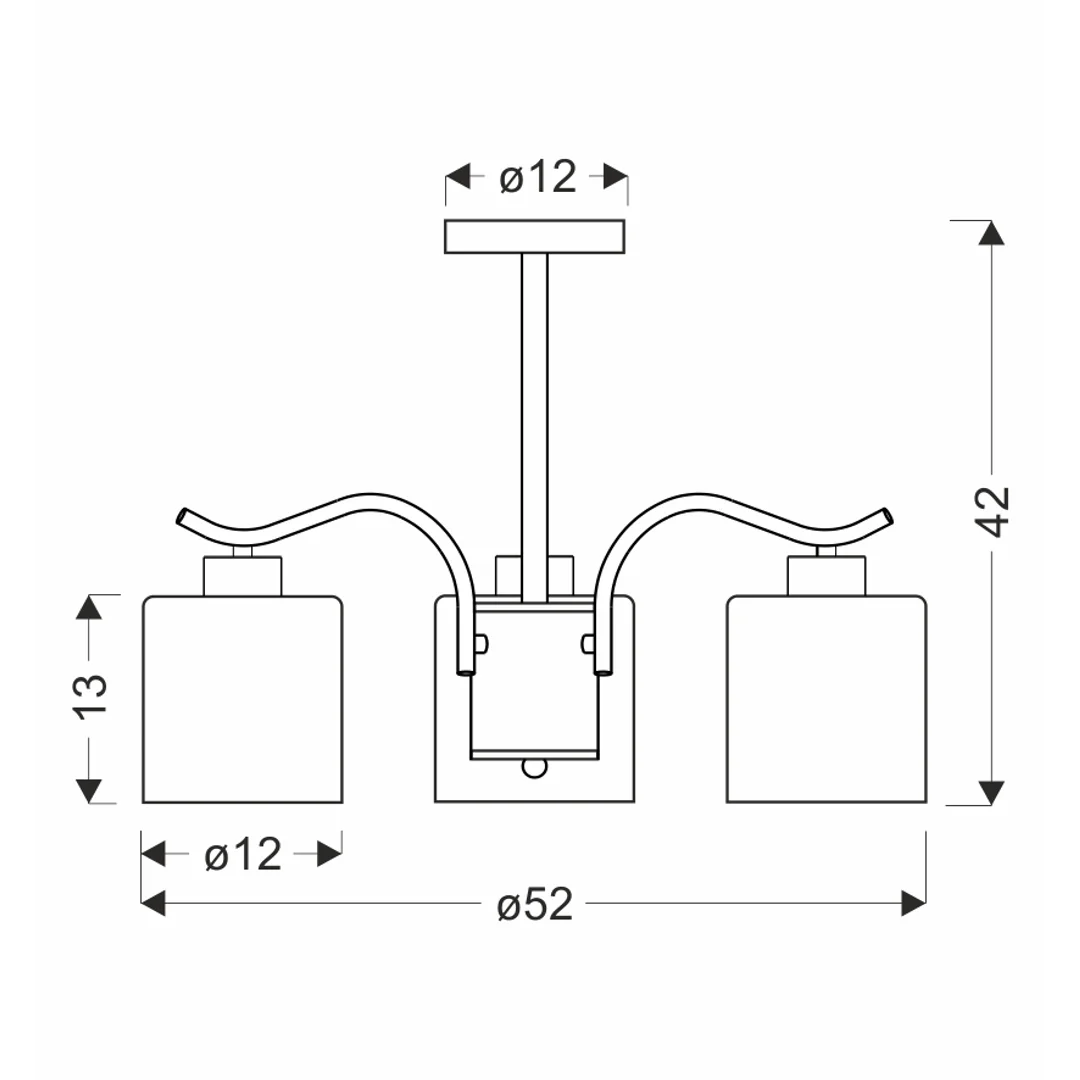 VISTO lampa wisząca czarny 3x40W E27 klosz dymiony — zdjęcie 2