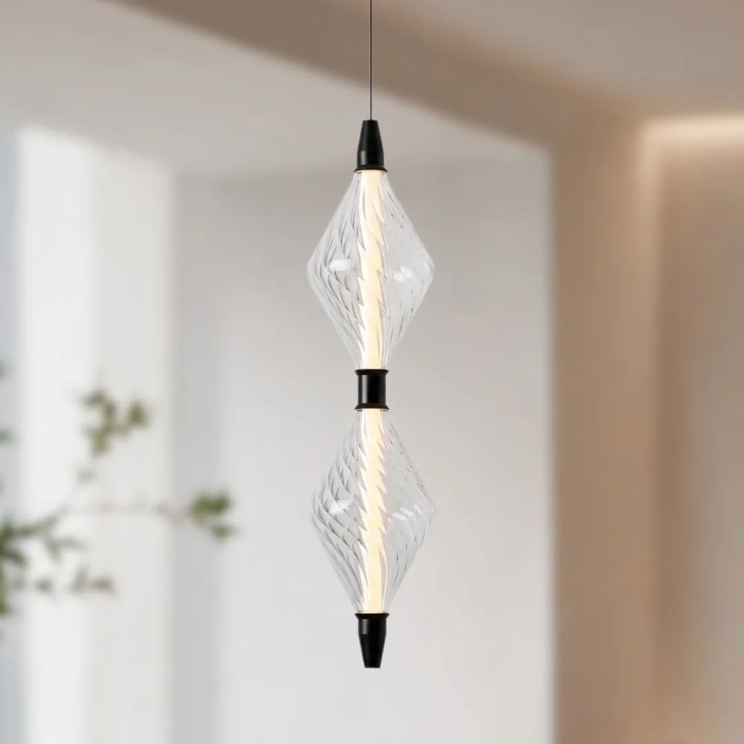 VITA lampa wisząca czarny 7,5W LED 2700K 2 x klosz bezbarwny — zdjęcie 2