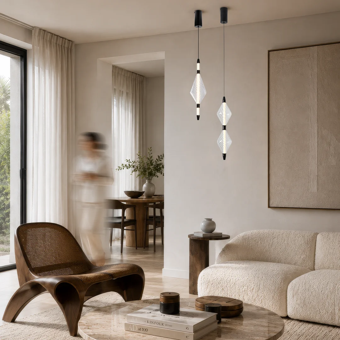 VITA lampa wisząca czarny 7,5W LED 2700K 2 x klosz bezbarwny — zdjęcie 3